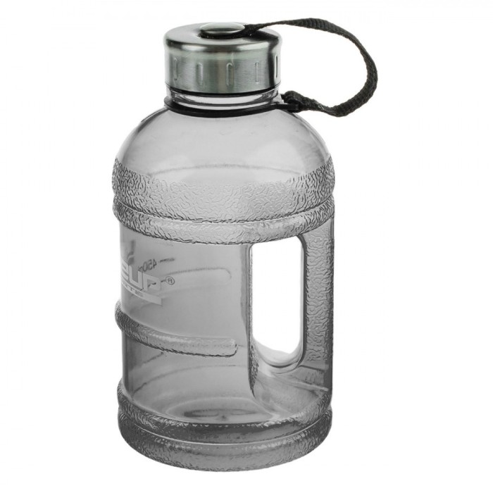 Sticlă Apă Sport, Model cu M&acirc;ner, Capacitate 1L, Culoare Gri, Plastic, Capac Metalic