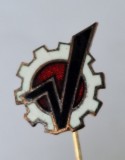 VULCAN, fosta intreprindere din Bucuresti, producătoare de utilaj energetic și petrolier, insigna din anii 1970 ( Republica Socialista Romania)