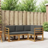 vidaXL Set de canapele de exterior cu pernă 4 pcs Natural și Antracit 3366310