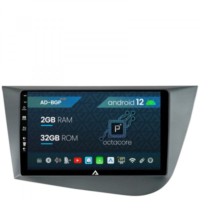 Navigatie Seat Leon (2005-2012), Android 12, P-Octacore 2GB RAM + 32GB ROM, 9 Inch - AD-BGP9002+AD-BGRKIT052 foto