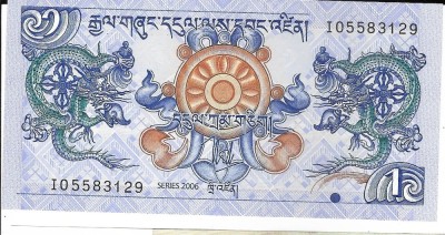 Bancnota 1 Ngultrum 2006, UNC - Bhutan foto