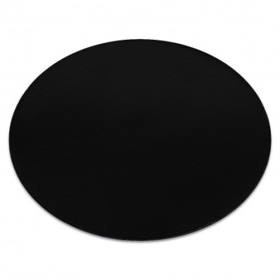 Covor de spalat modern LINDO cerc negru, anti-alunecare, shaggy, cerc 120 cm foto