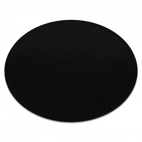 Covor de spalat modern LINDO cerc negru, anti-alunecare, shaggy, cerc 120 cm