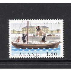 Aland (Finlanda) 1988 - Serviciile poștale, barca, neuzat