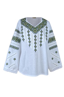 Bluza dama tip ie D24, alb/verde , marimea 2XL foto