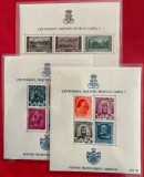 Romania 1939 / 1940 - Lp 133 - Centenarul nasterii Regelui Carol I - pentru inzestrarea armatei - 3 colite dantelate - MNH***, Nestampilat
