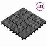 vidaXL Plăci Pardoseală WPC Gri 30x30cm, 2mp, 22 Bucăți, Deck Exterior, Terase, Balcoane