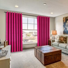 Draperie din catifea cu inele negre, Madison, 150x270 cm, densitate 700 g/ml, Magenta, 1 buc