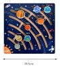 Puzzle educativ din lemn, Labirint Planetelor din Sistemul solar, 3+ ani, 29.5 x 29.5 cm, Multicolor, Oem