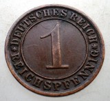 B.191 GERMANIA WEIMAR 1 REICHSPFENNIG 1933 A