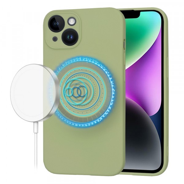 Husa MagSafe pentru Apple iPhone 14, Techsuit, SoftFlex, Verde Deschis