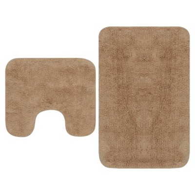 Set covorașe baie, 2 buc., textil, bej foto