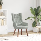 Scaun relaxant vidaXL Gri deschis Catifea