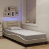 Gossi cadru de pat cu lumini led, crem, 80x200 cm, textil