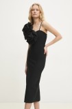 Answear Lab rochie culoarea negru, midi, mulată