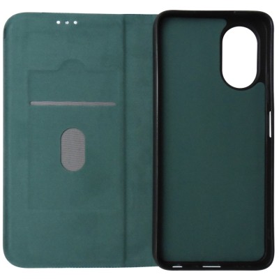 Husa tip carte cu stand, textil verde, pentru Oppo A38 foto