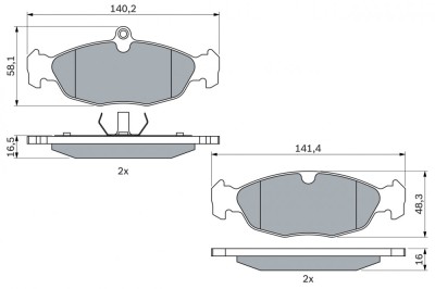 BOSCH 0 986 460 938 set placute frana,frana disc foto