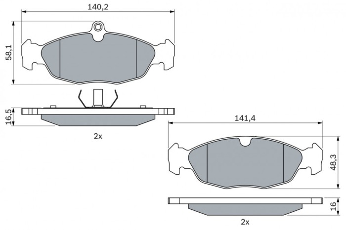 BOSCH 0 986 460 938 set placute frana,frana disc