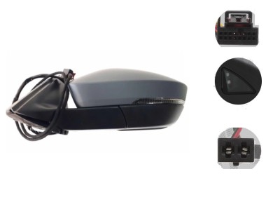 Oglinda exterioara Skoda Superb (3v), 05.2015-06.2024, stanga, reglaj electric; grunduita; incalzit; sticla convexa; geam cromat; rabatabil; 16 gauri foto