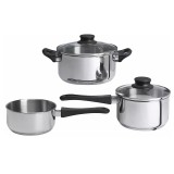 Set oale 5 piese, inox, cratita 0.9 l si 1.7 l si oala 2.8 l, General