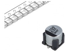 Condensator Hibrid 100uF 25V SMD foto