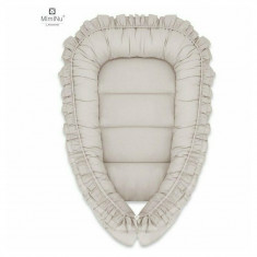 Cosulet bebelus, MimiNu, Pentru dormit, Baby Nest 55 x 75 cm, Cu Volanase, Husa 100% bumbac, Din bumbac certificat Oeko Tex Standard 100, Colectia Roy