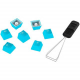 Kit butoane tastatura gaming HyperX Pudding White PBT, Layout US, Albastru