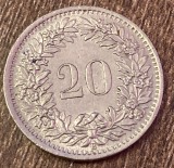 C50 - Moneda foarte veche - Elvetia - 20 rappen - 1969