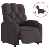 Cumpara ieftin Fotoliu rabatabil electric, maro inchis, material textil