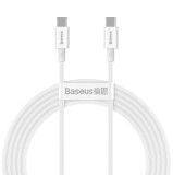 CABLU alimentare si date Baseus Superior, Fast Charging Data Cable pt. smartphone, USB Type-C la USB Type-C 100W, 2m, alb &quot;CATYS-C02&quot; (timbru verde 0.