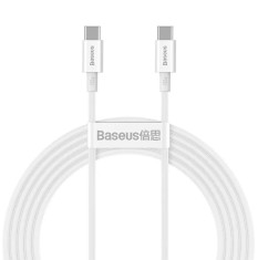 CABLU alimentare si date Baseus Superior, Fast Charging Data Cable pt. smartphone, USB Type-C la USB Type-C 100W, 2m, alb &quot;CATYS-C02&quot; (timbru verde 0.