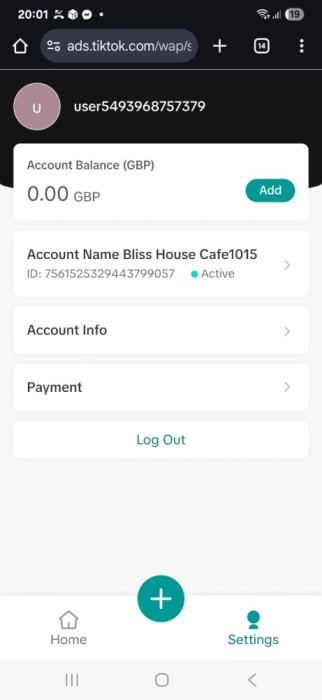 Cont tiktok business