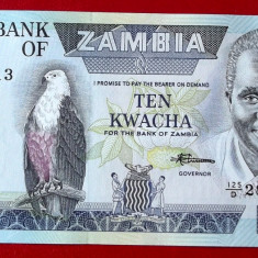 Zambia 10 kwacha ND 1986 1988 UNC necirculata **