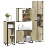 vidaXL Set de mobilier de baie din 4 piese din lemn de stejar Sonoma 3301186