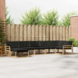 vidaXL Set de canapele de exterior cu pernă 7 pcs Alb și negru 3388902