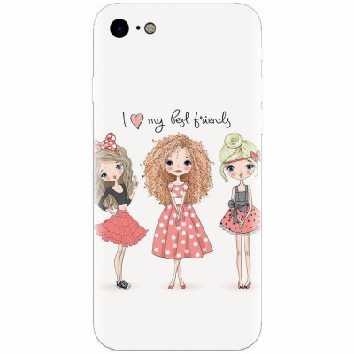 Husa silicon pentru Apple Iphone 6 Plus, I Love My Best Friends foto