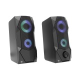 Cumpara ieftin Boxa Activa White Shark FLOW 2.0, 5W (2&amp;#215;2.5W), Efect de lumina LED RGB, GSP-634, Negru