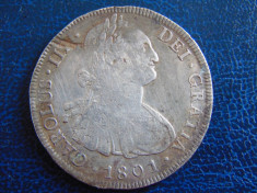 Moneda argint 8 Reales 1801 foto
