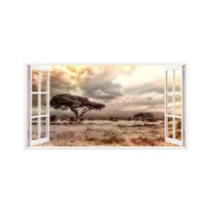 Sticker decorativ, Fereastra 3D, Toamna, 85 cm, 262STK
