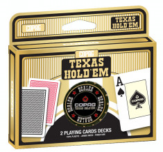 Copag. Carti de joc Texas Hold&amp;#039;em. Pachet dublu + Jeton dealer 100% plastic foto