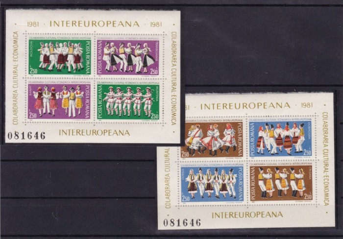 ROMANIA 1981 LP 1030 COLABORAREA CULTURAL ECONOMICA INTEREUROPEANA BLOCURI MNH