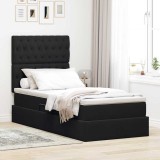 Cumpara ieftin Pat cu LED si saltea Negru 90 x 190 cm Catifea