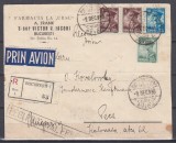 ROMANIA 1930 LP 87 REGELE CAROL II POSTA AERIANA/PLIC CU ANTET FARMACIA LA &rdquo;URSU&rdquo; CIRCULAT PAR AVION RECOMANDAT BUCURESTI-PECS UNGARIA 2 DEC.1930