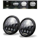 2 x LED Far Lumina Lampa 178mm/7inch 75W Hi/Low/DRL/Indicator Halo Intermitente Moto 4x4 AWD 4WD 12V 24V