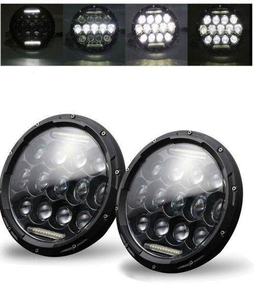 2 x LED Far Lumina Lampa 178mm/7inch 75W Hi/Low/DRL/Indicator Halo Intermitente Moto 4x4 AWD 4WD 12V 24V