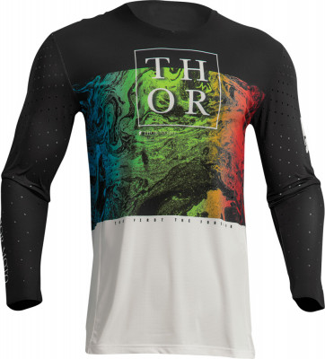 Tricou motocross/enduro Thor Prime Melter, culoare negru/alb, marime L Cod Produs: MX_NEW 29107044PE foto