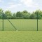 vidaXL &Icirc;mprejmure Sudată cu 7 St&acirc;lpi &Icirc;nțepați Verde 1.4x10 m Oțel