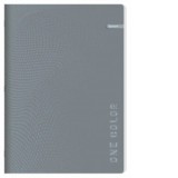 Caiet A5 capsat, 52 file dictando, 70g/mp, coperta carton, gri