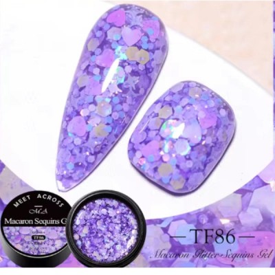 Gel colorat LED UV - Macaron glitter, Violet 8ml foto