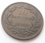 204. Moneda Luxemburg 10 centimes 1870 (varianta cu ancora), Europa